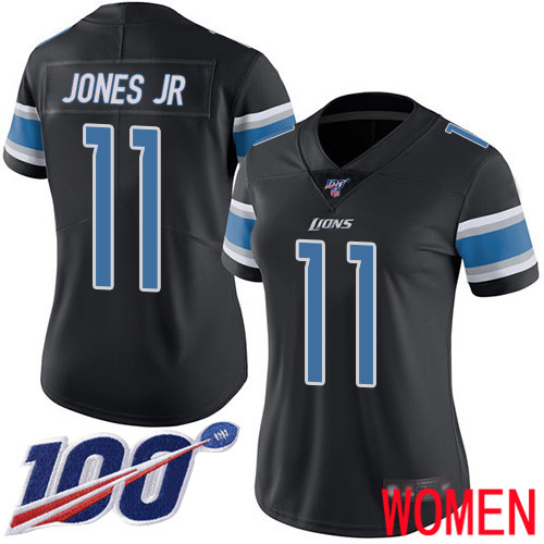 Detroit Lions Limited Black Women Marvin Jones Jr Jersey NFL Football #11 100th Season Rush Vapor Untouchable